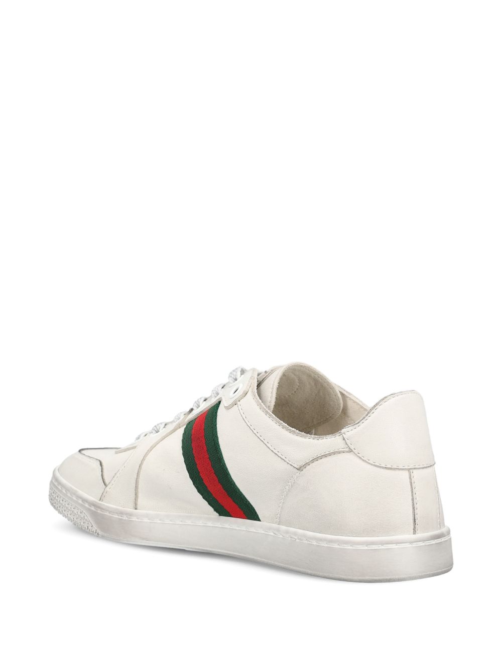 Gucci Stretch Leather Sneakers — White