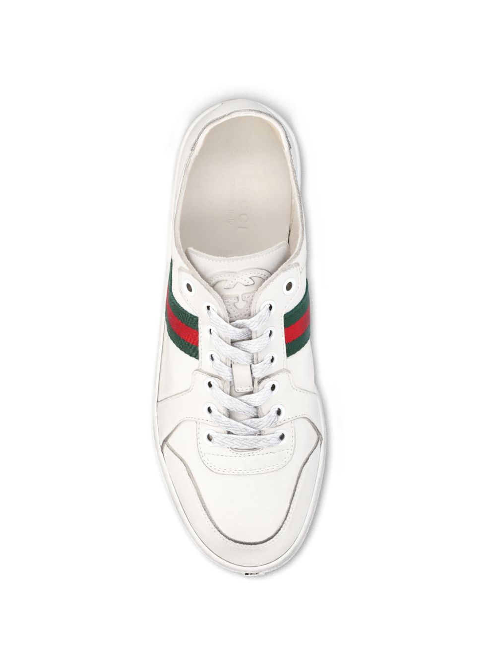 Gucci Stretch Leather Sneakers — White