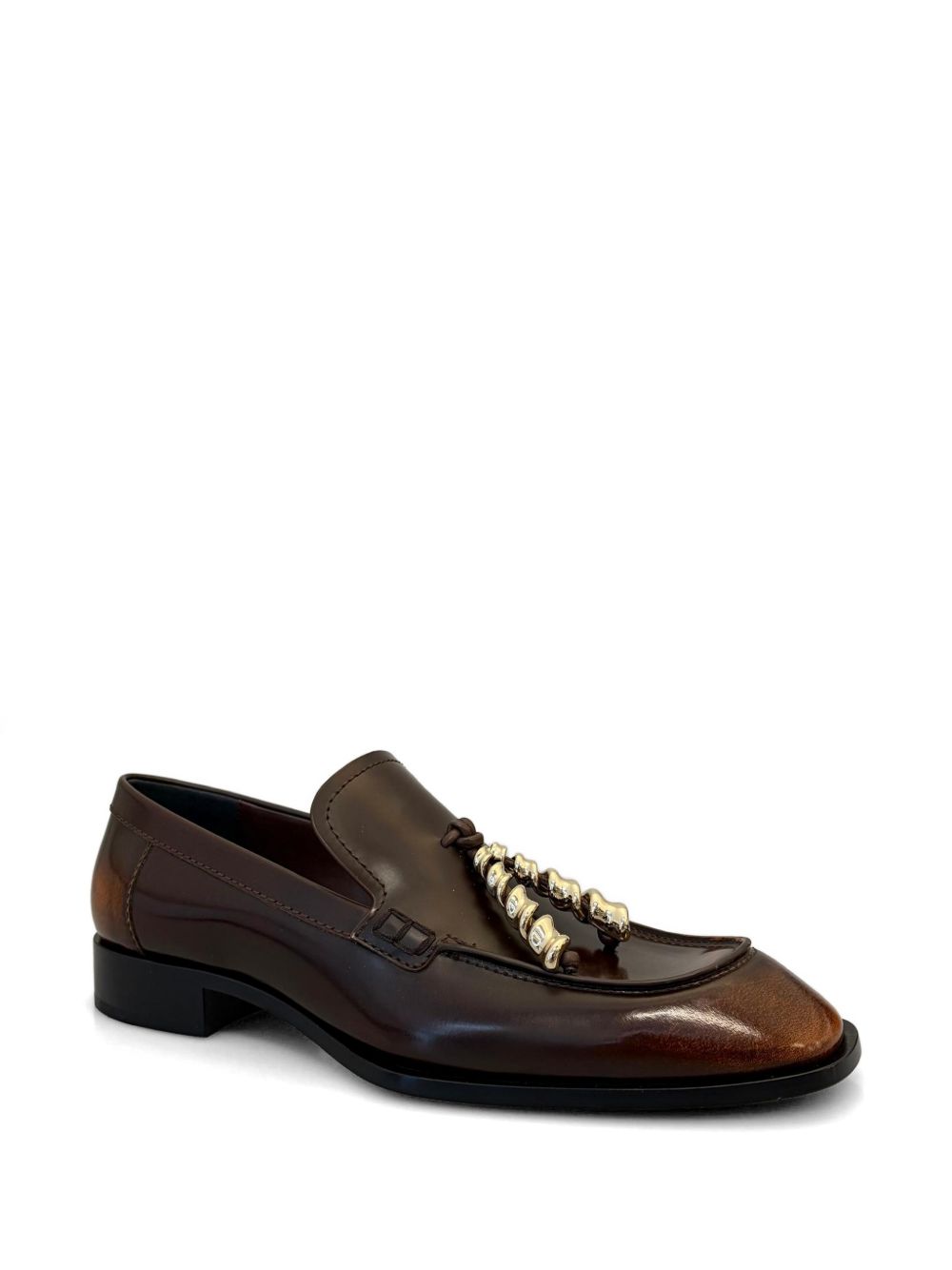 Loewe Edge Leather Loafers — Dark Brown