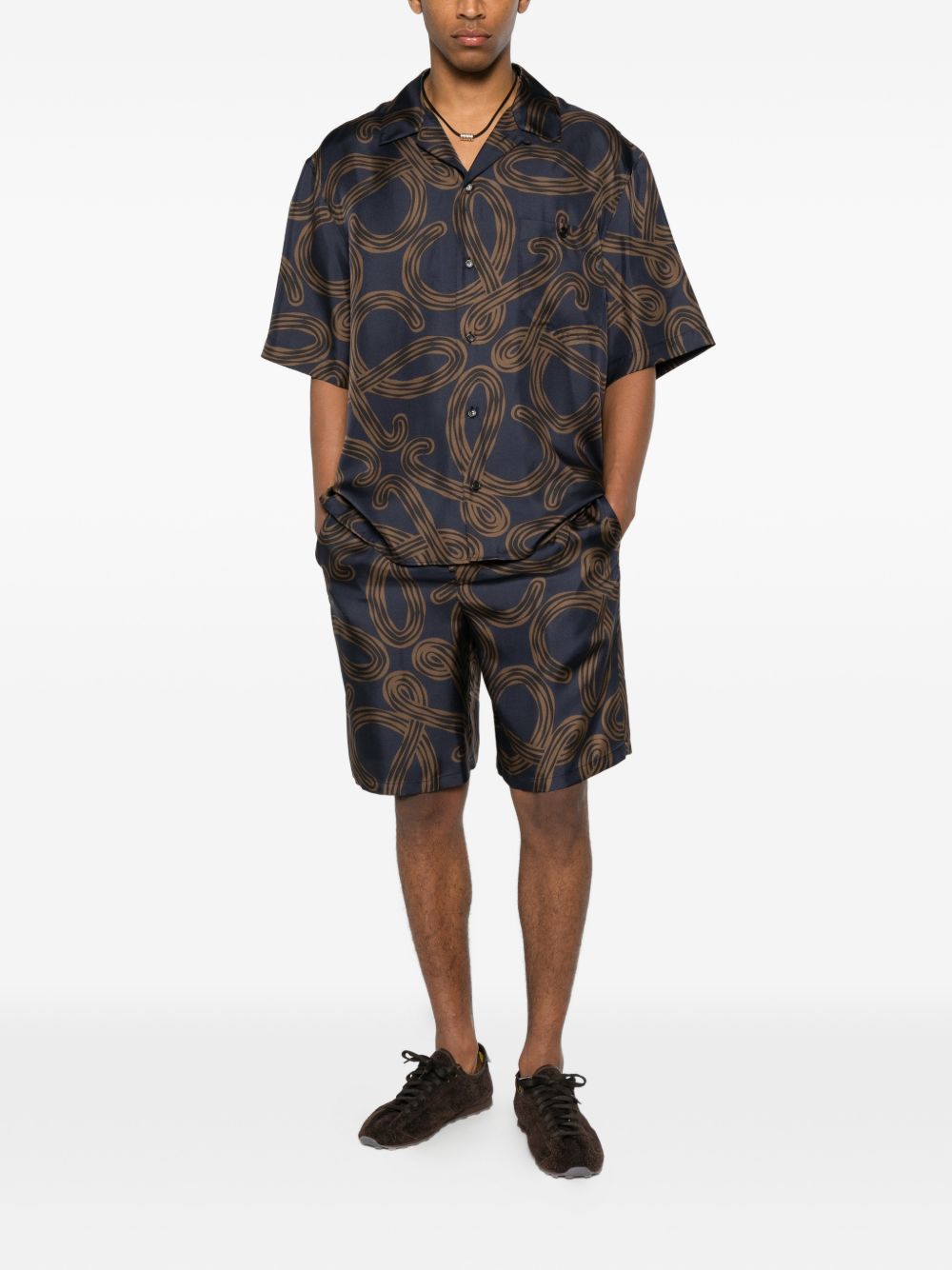Loewe Paula's Ibiza Printed Silk Shorts