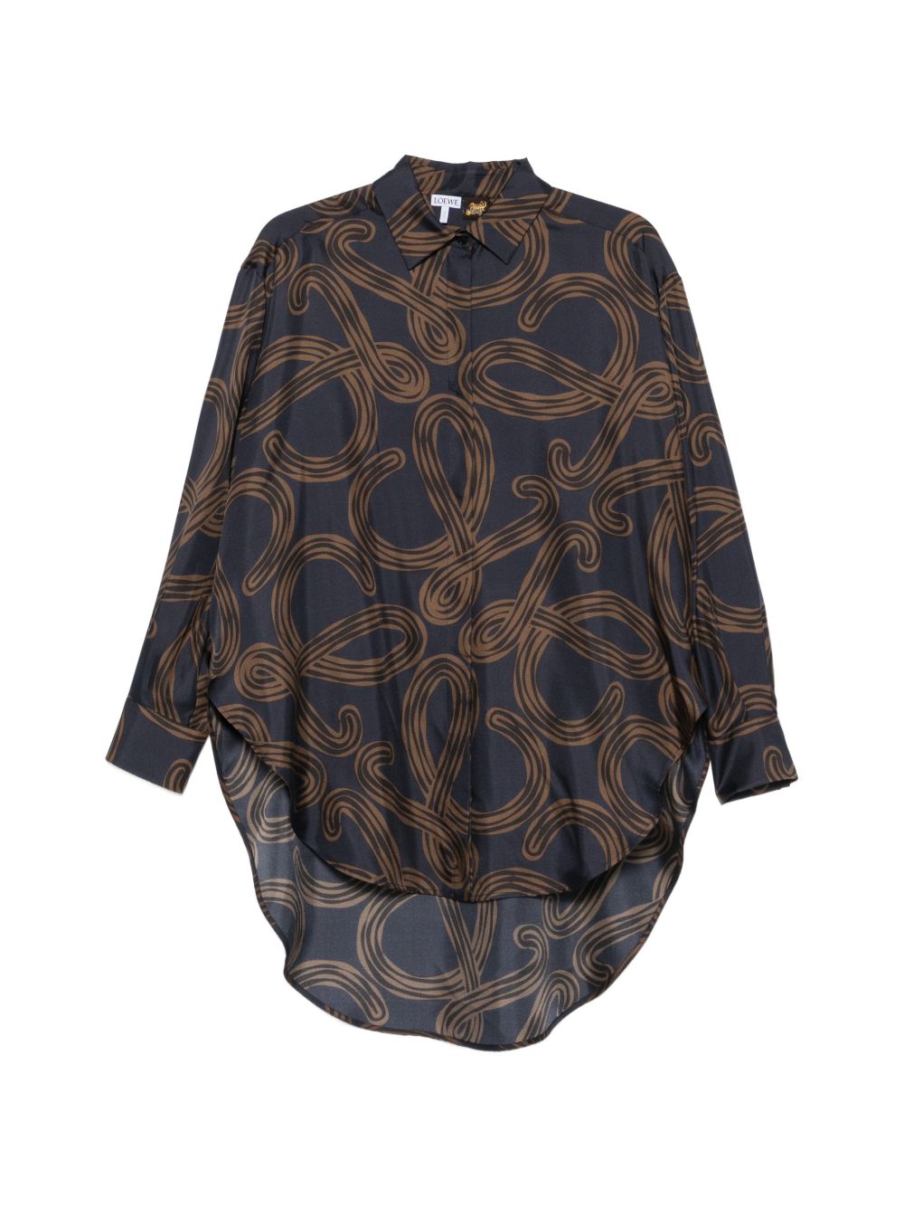 Loewe Paula's Ibiza Printed Silk Shirt — Blue