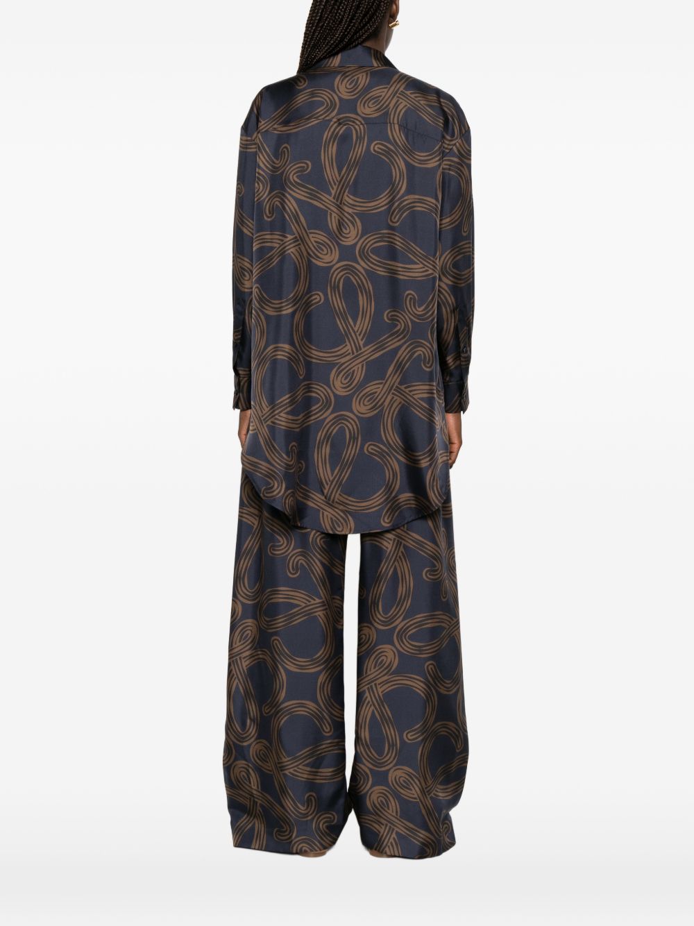 Loewe Paula's Ibiza Printed Silk Shirt — Blue