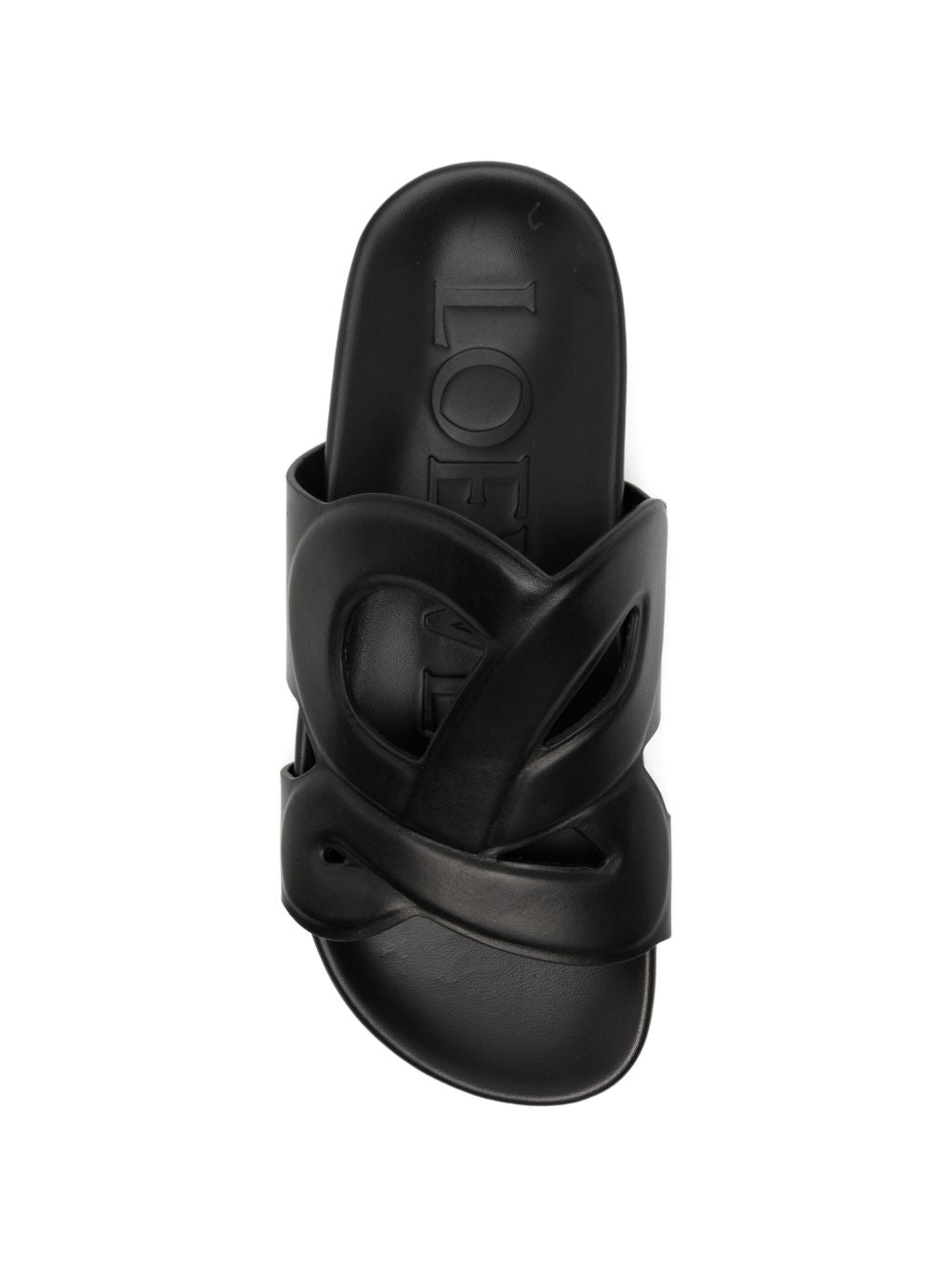 LEATHER MONOGRAM EASE SLIDES