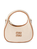 MIU MIU Small Wander Canvas and Leather Bag