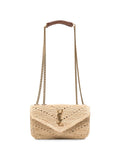 MINI LOULOU BAG IN RAFFIA