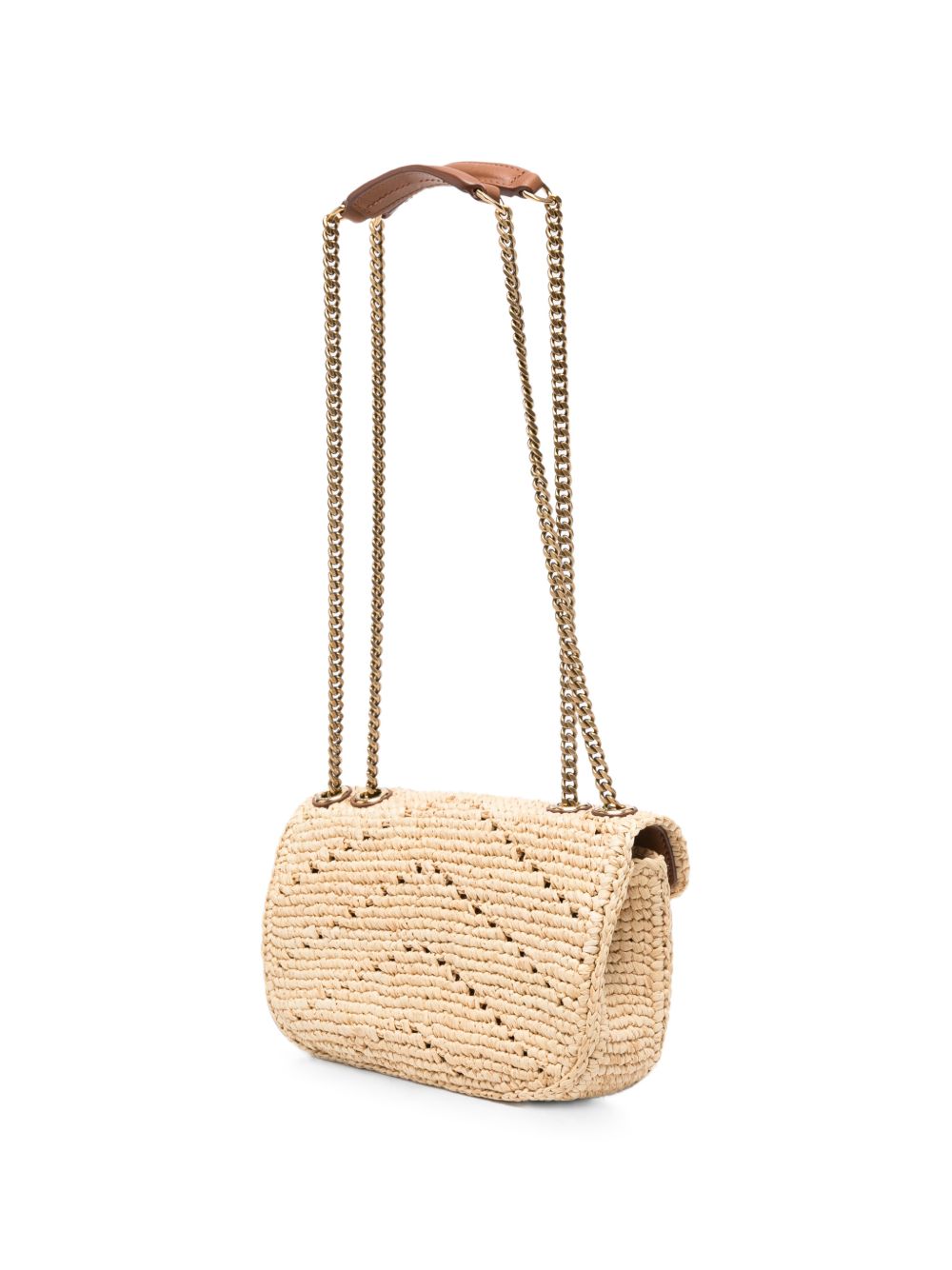 MINI LOULOU BAG IN RAFFIA