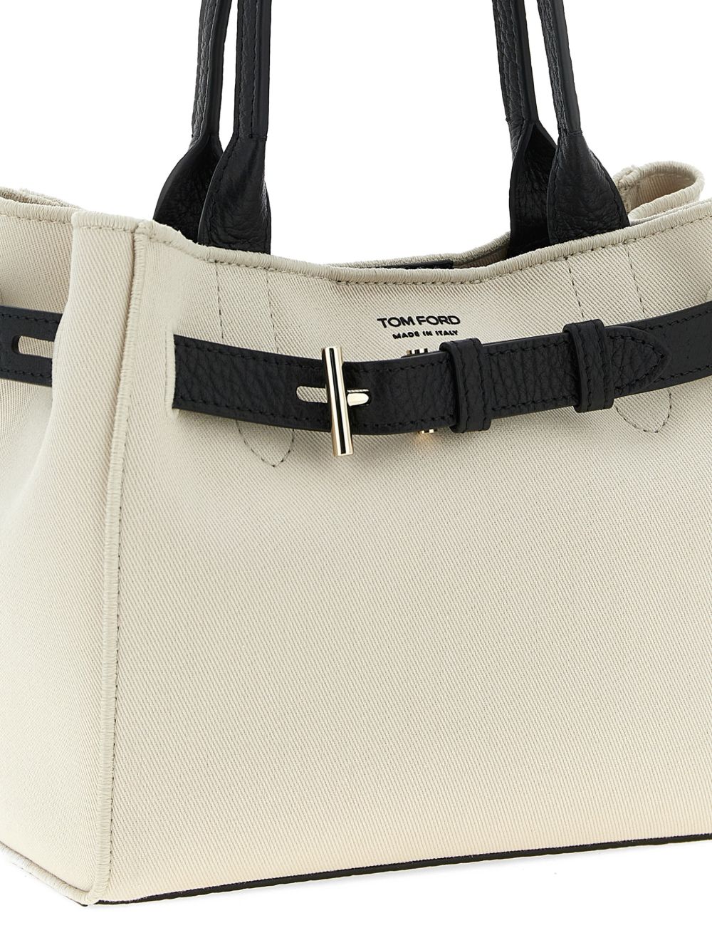 Tom Ford Audrey Small Canvas Tote Bag — Beige