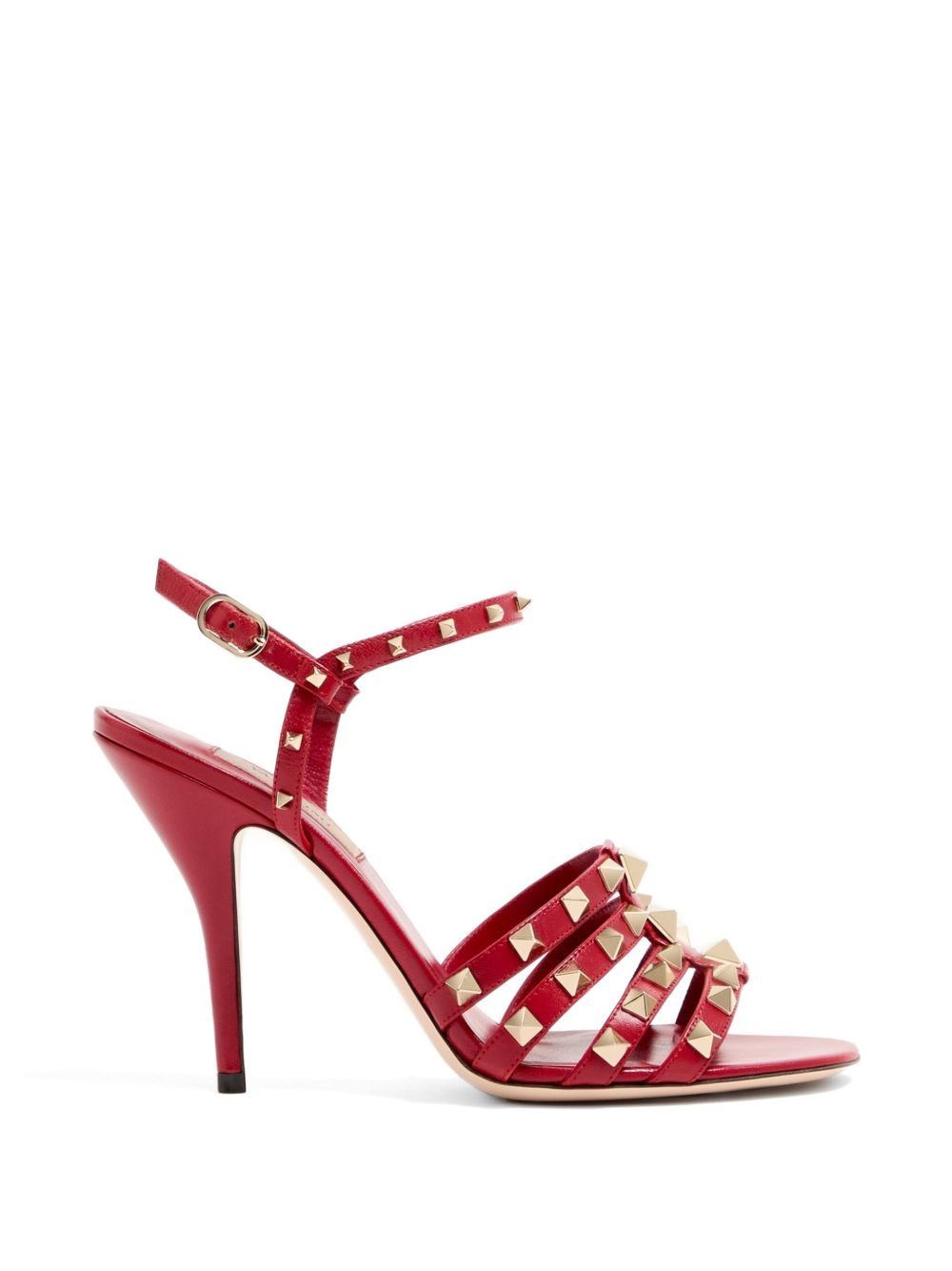 VALENTINO GARAVANI ROCKSTUD LEATHER SANDAL (BEIGE)