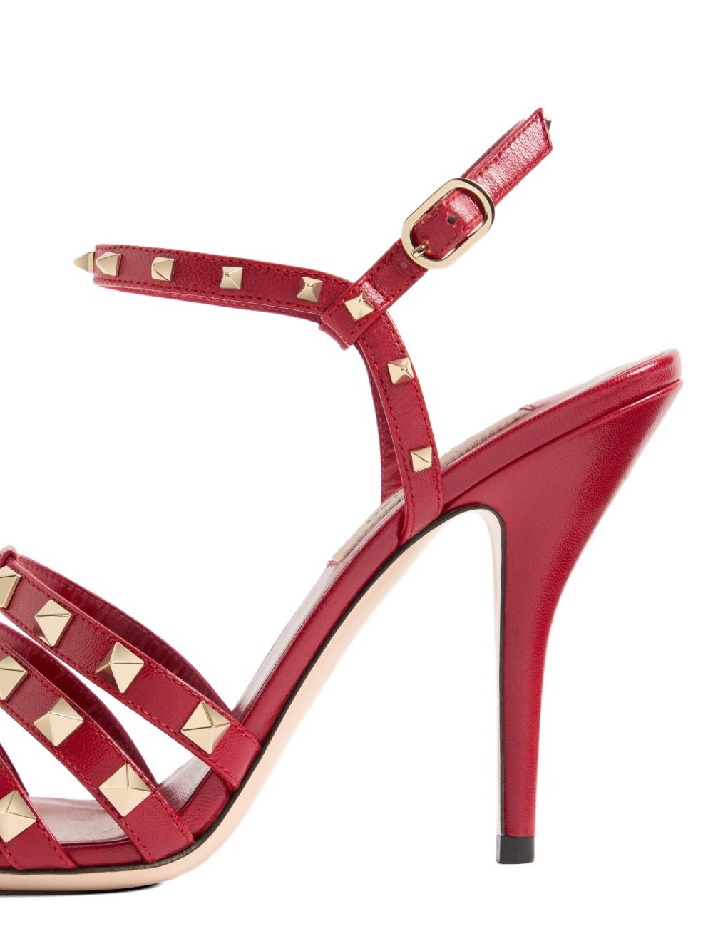 VALENTINO GARAVANI ROCKSTUD LEATHER SANDAL (BEIGE)