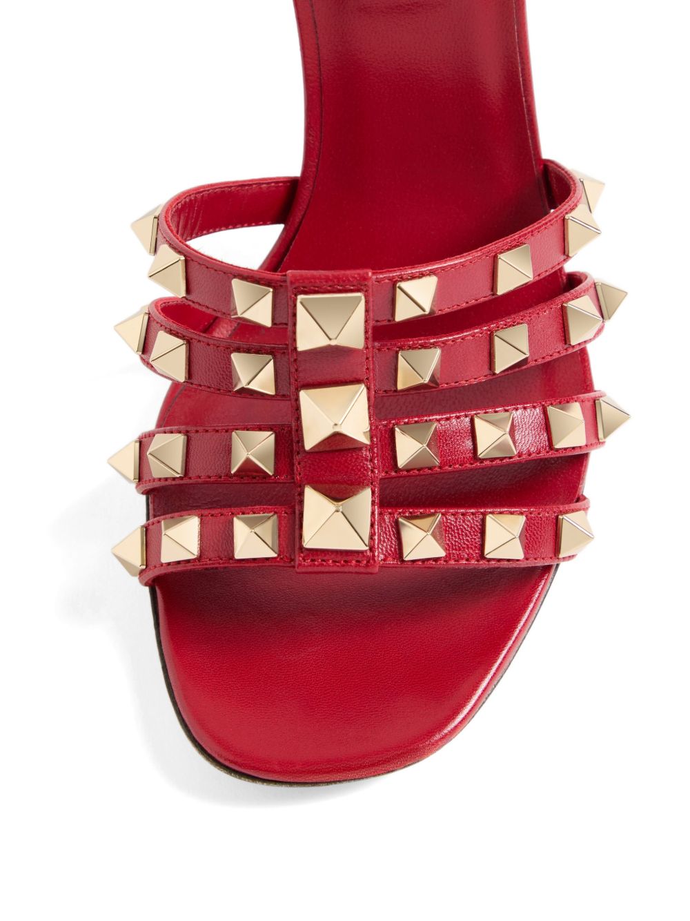 VALENTINO GARAVANI ROCKSTUD LEATHER SANDAL (BEIGE)