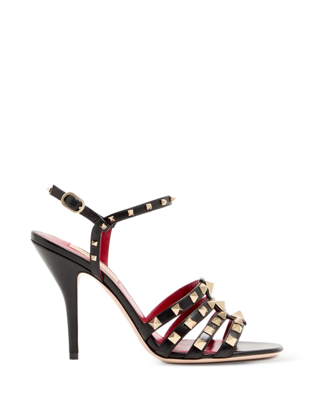 VALENTINO GARAVANI ROCKSTUD LEATHER SANDAL (BLACK)