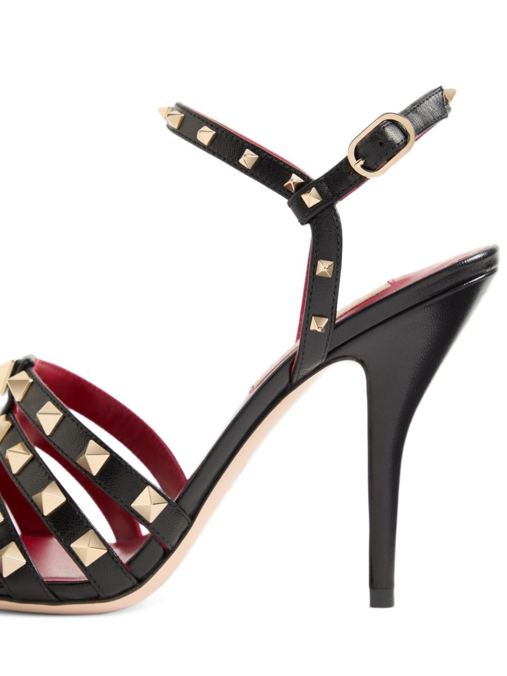 VALENTINO GARAVANI ROCKSTUD LEATHER SANDAL (BLACK)