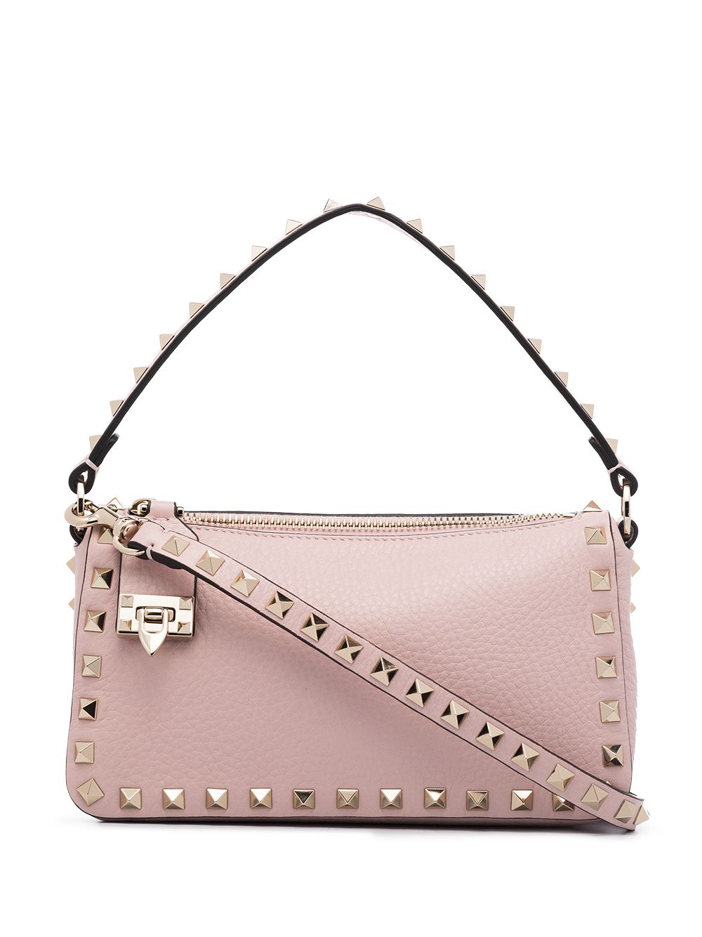 VALENTINO GARAVANI ROCKSTUD SMALL LEATHER BAG (PINK)