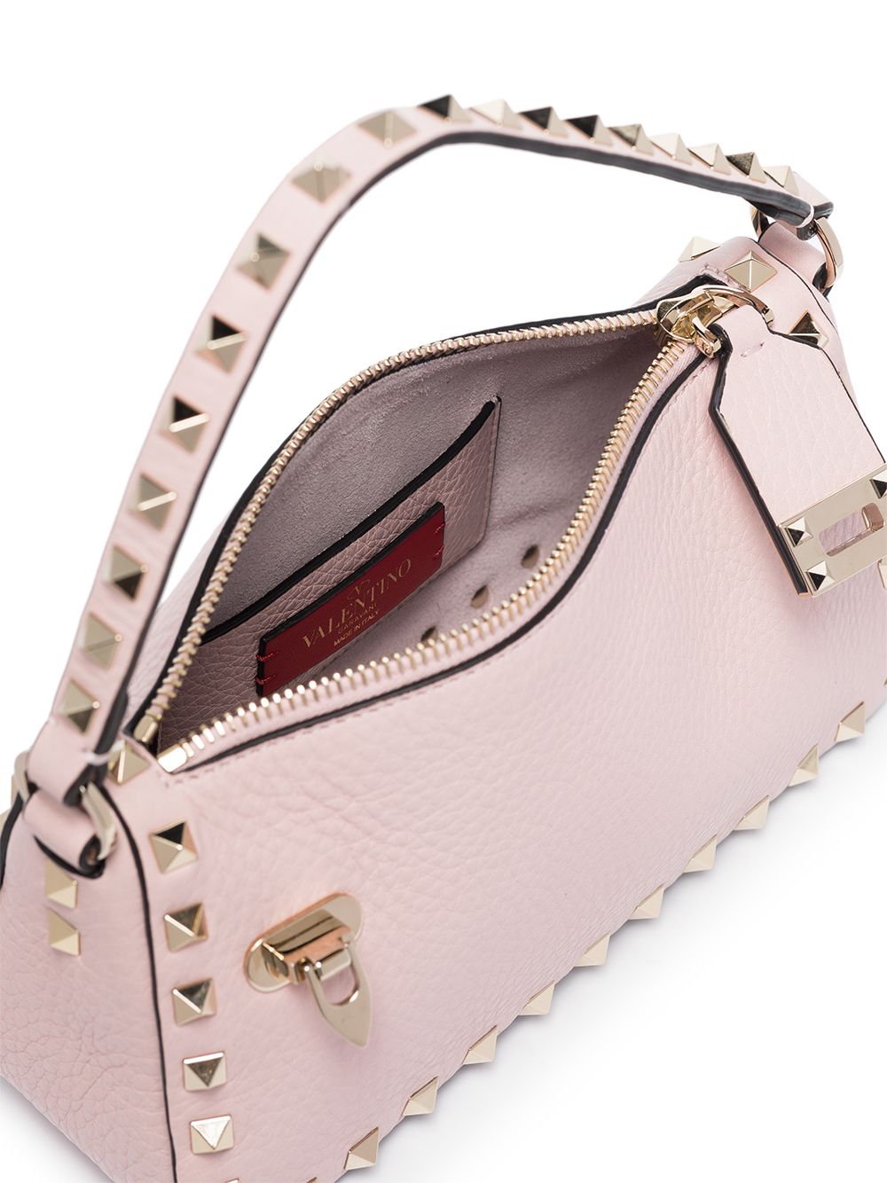VALENTINO GARAVANI ROCKSTUD SMALL LEATHER BAG (PINK)