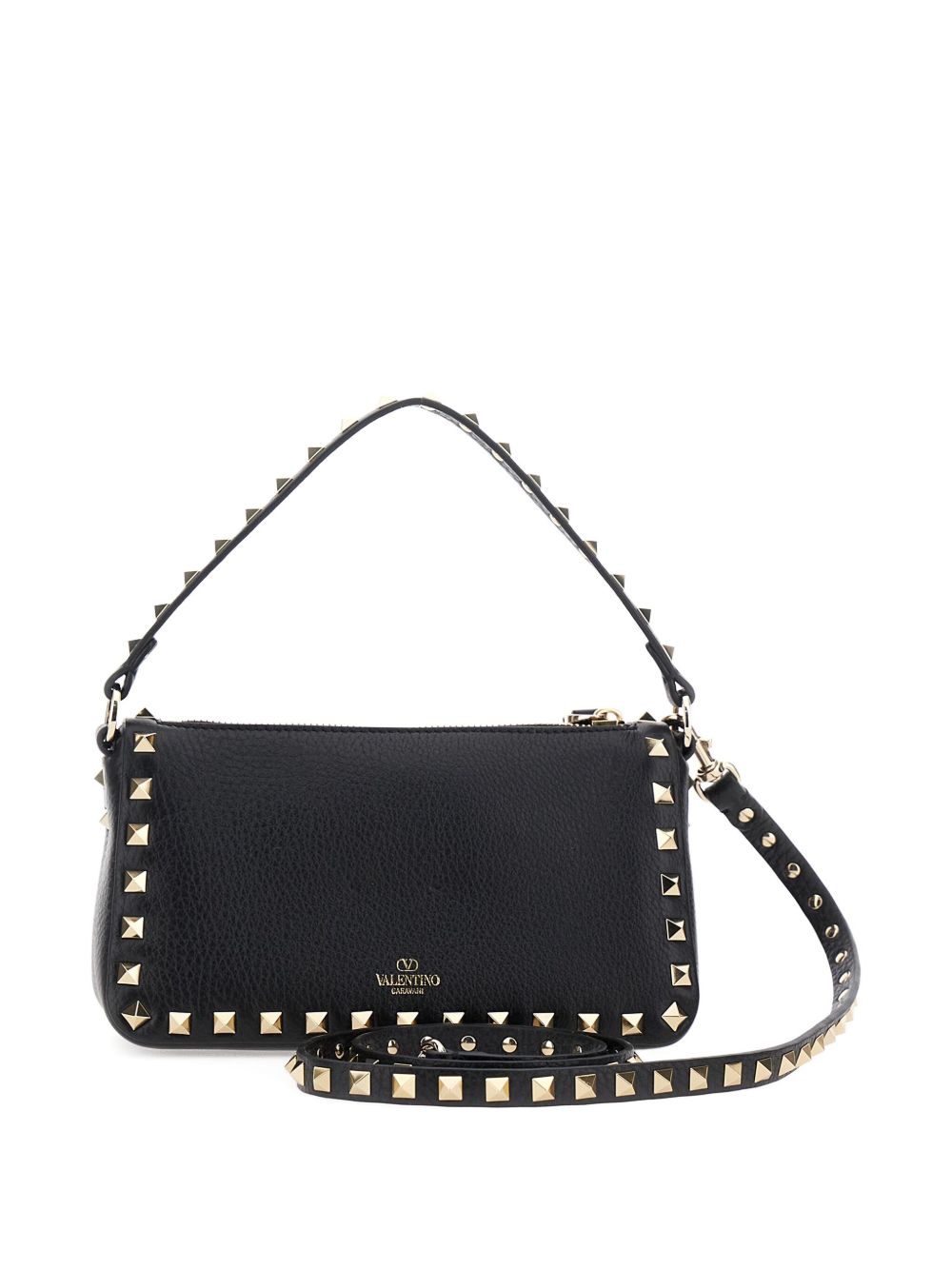 VALENTINO GARAVANI ROCKSTUD SMALL LEATHER BAG (BLACK)