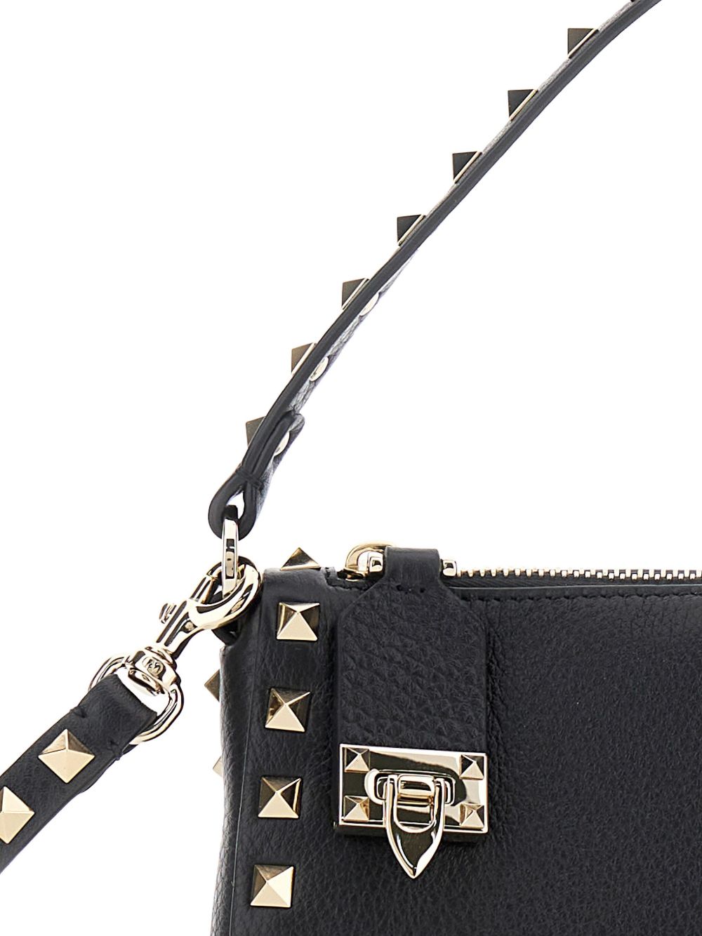 VALENTINO GARAVANI ROCKSTUD SMALL LEATHER BAG (BLACK)