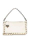 VALENTINO GARAVANI ROCKSTUD SMALL LEATHER BAG (IVORY)