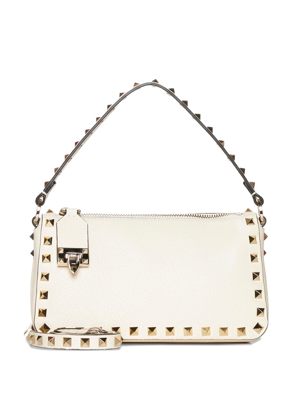 VALENTINO GARAVANI ROCKSTUD SMALL LEATHER BAG (IVORY)