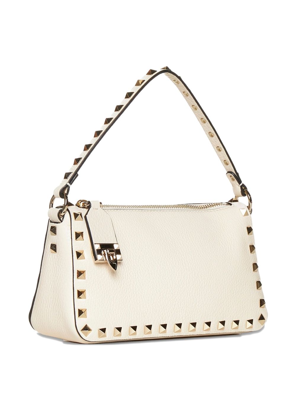 VALENTINO GARAVANI ROCKSTUD SMALL LEATHER BAG (IVORY)