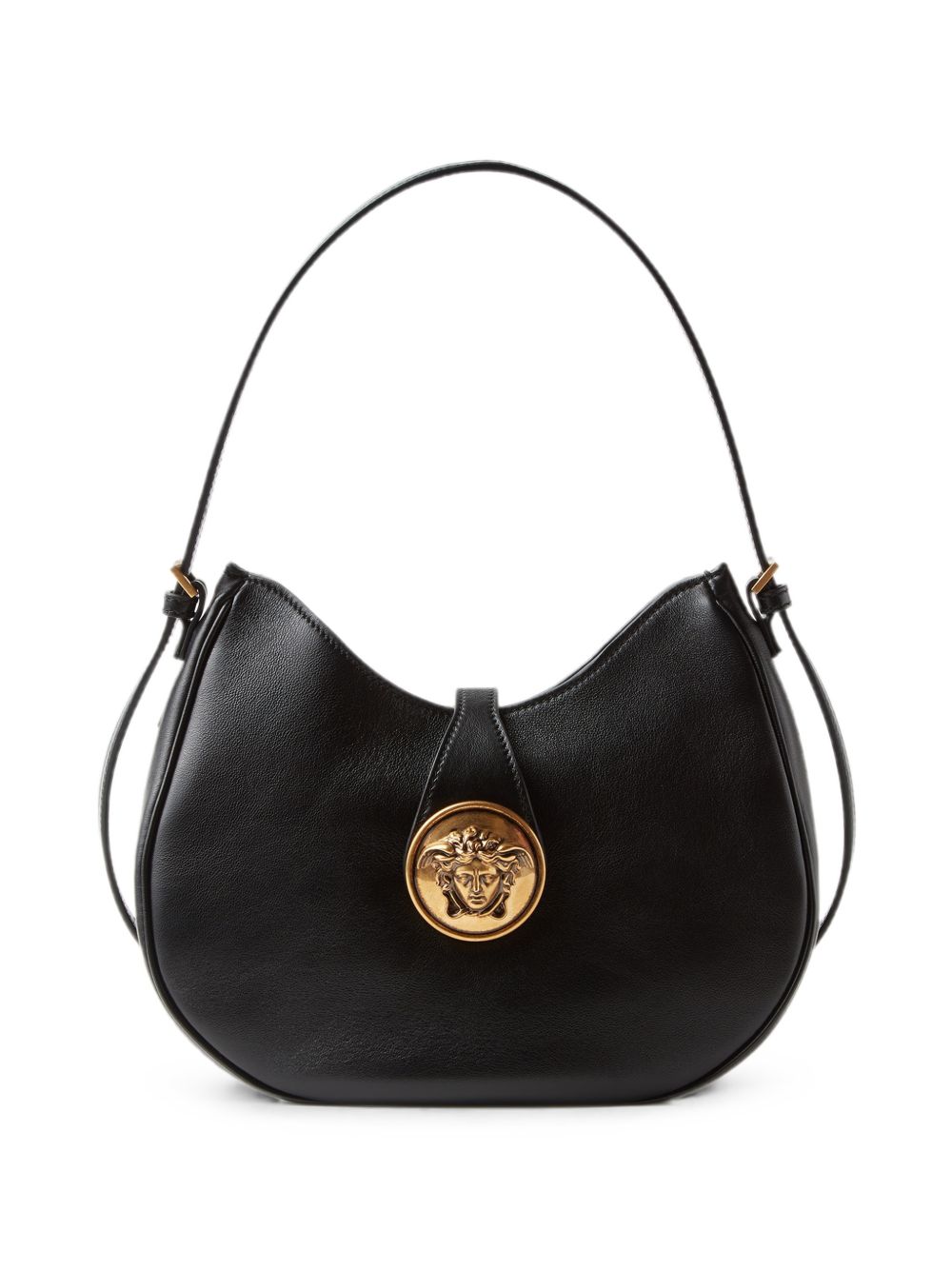 Versace Emblème Leather Hobo Bag
