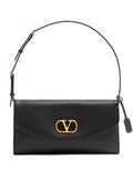 VALENTINO GARAVANI DEVAIN SMALL LEATHER BAG (BLACK)