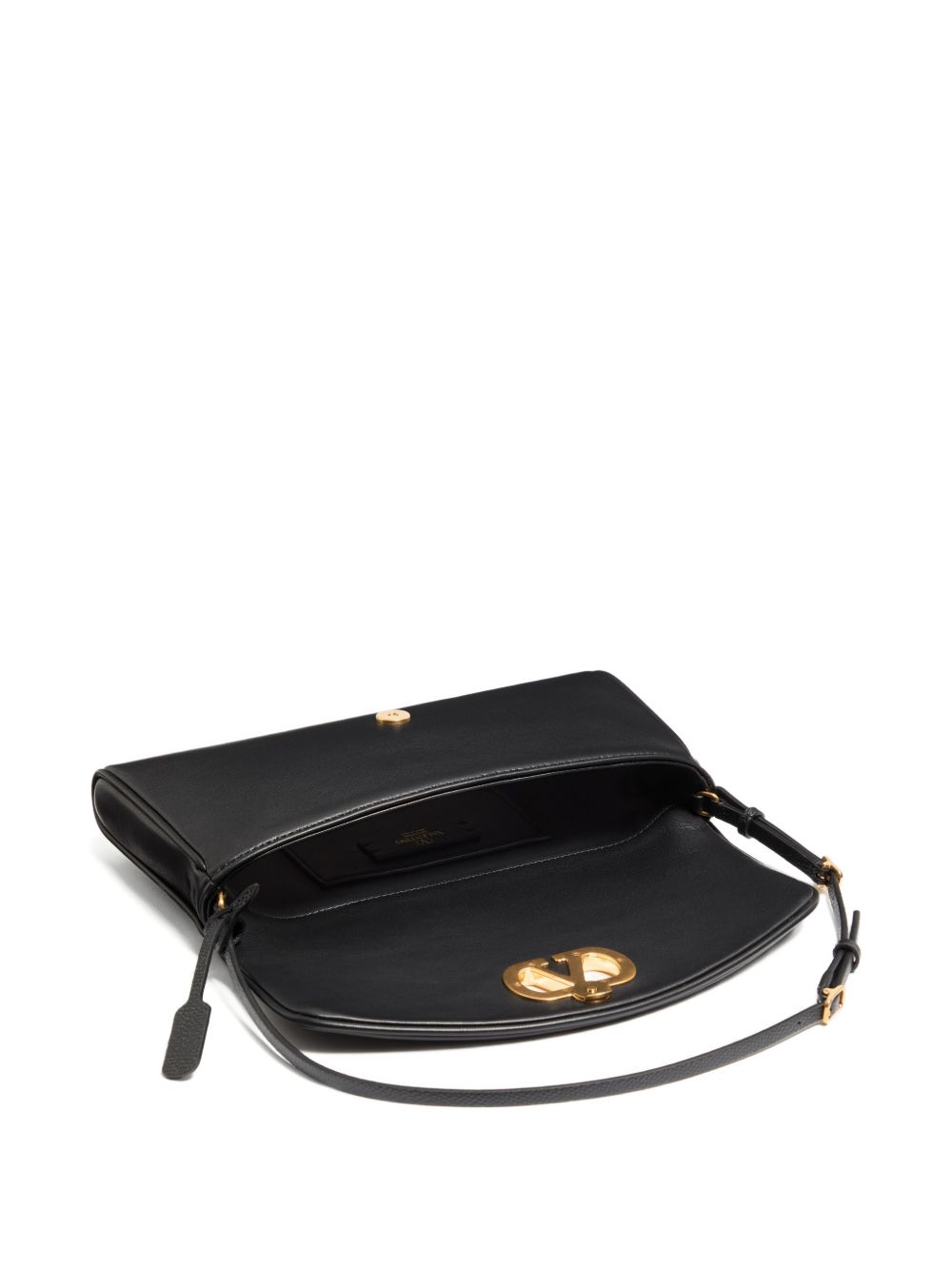 VALENTINO GARAVANI DEVAIN SMALL LEATHER BAG (BLACK)