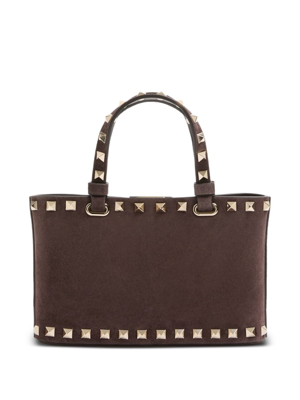 VALENTINO GARAVANI ROCKSTUD MINI SUEDE BAG (DARK BROWN)