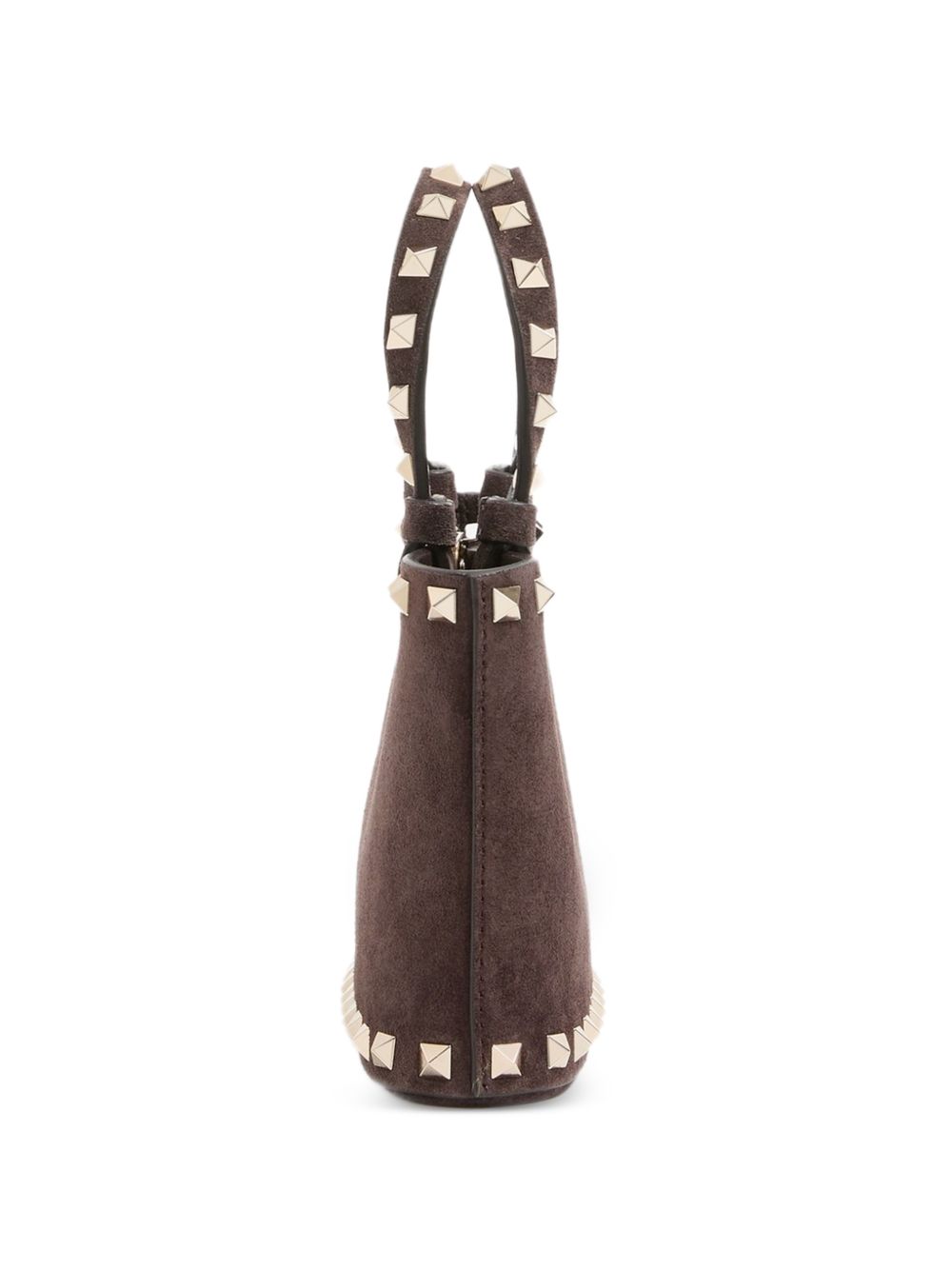 VALENTINO GARAVANI ROCKSTUD MINI SUEDE BAG (DARK BROWN)