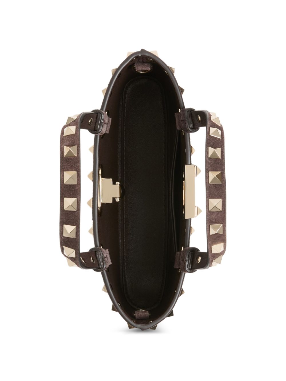VALENTINO GARAVANI ROCKSTUD MINI SUEDE BAG (DARK BROWN)