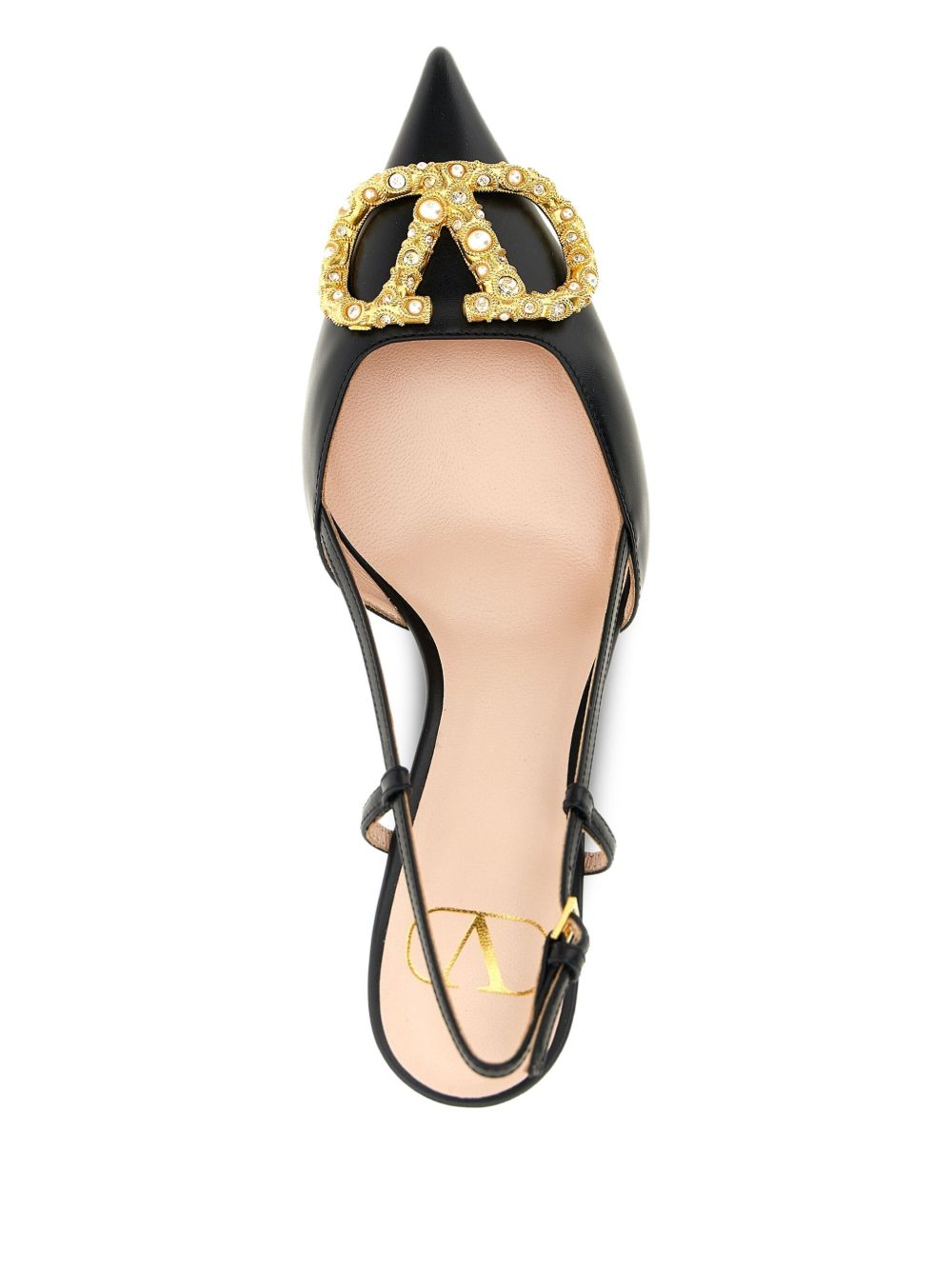 VALENTINO GARAVANI VLOGO SIGNATURE LEATHER SLINGBACK (BLACK)