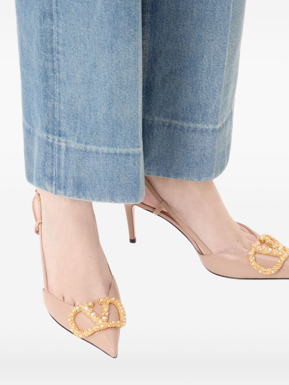 VALENTINO GARAVANI VLOGO SIGNATURE LEATHER SLINGBACK