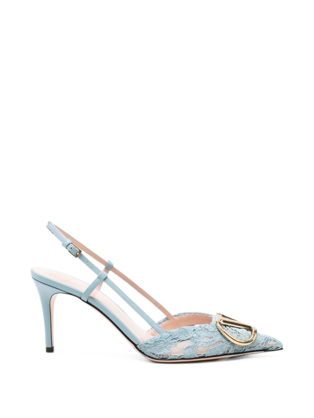 VALENTINO GARAVANI VLOGO SIGNATURE LACE SLINGBACK (LIGHT BLUE)