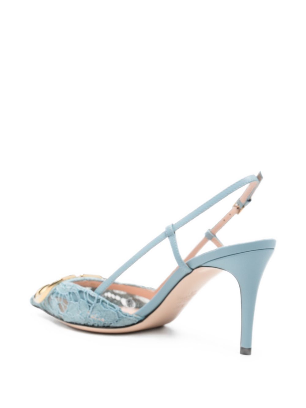 VALENTINO GARAVANI VLOGO SIGNATURE LACE SLINGBACK (LIGHT BLUE)
