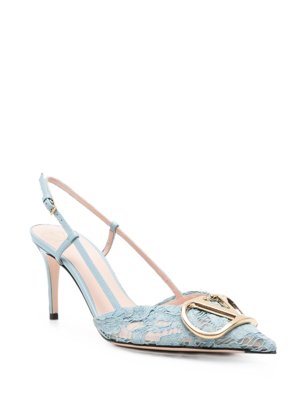 VALENTINO GARAVANI VLOGO SIGNATURE LACE SLINGBACK (LIGHT BLUE)