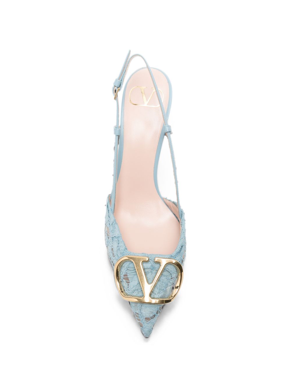 VALENTINO GARAVANI VLOGO SIGNATURE LACE SLINGBACK (LIGHT BLUE)